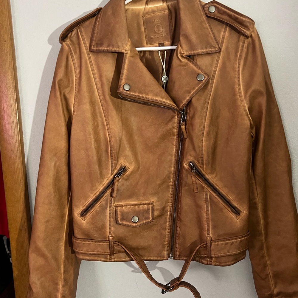 Max Studio Tan Leather Jacket
